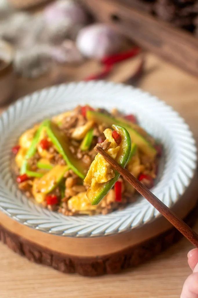 Stir-Fried Zucchini with Egg and Minced Pork