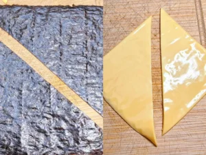Quick Breakfast Triangle Seaweed Rice Ball (Cheese-Stuffed)