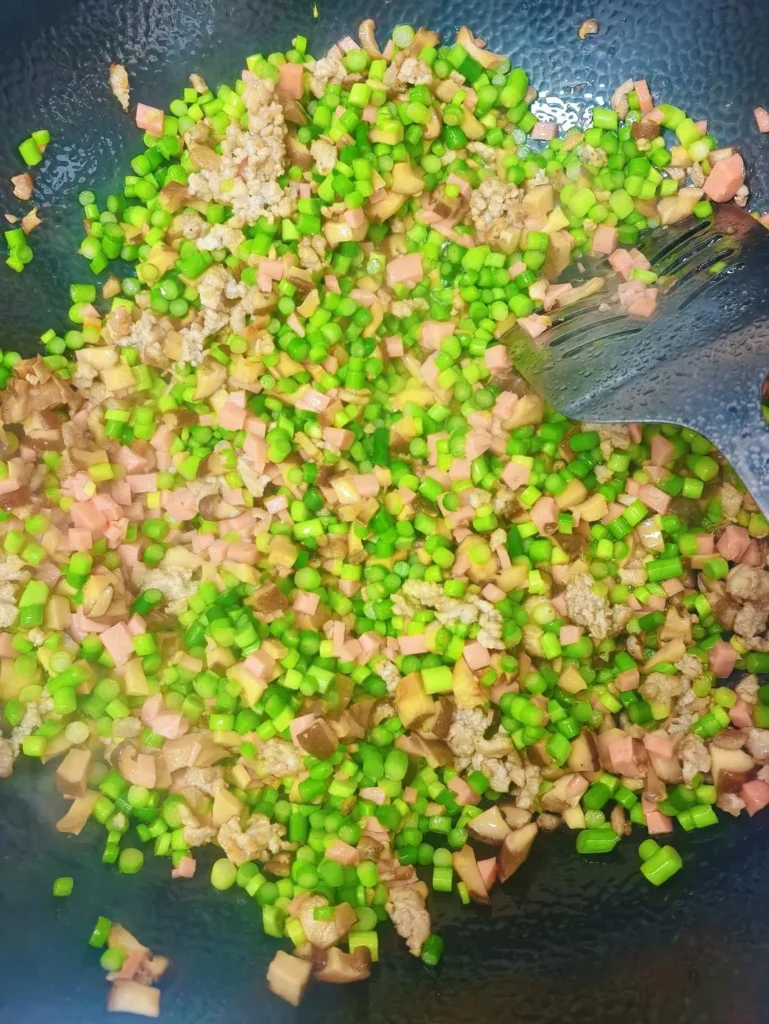 Rustic Grain Buns with Garlic Scapes Stir-fry