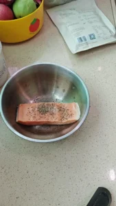 Quinoa Pancakes with Salmon Salad
