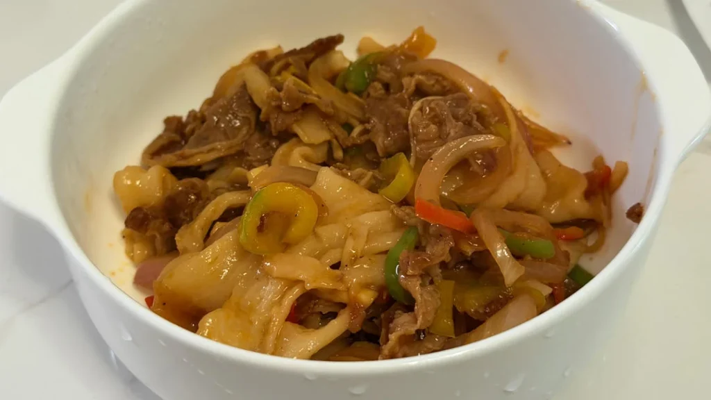 Pan-Seared Beef with Hand-Pulled Noodles