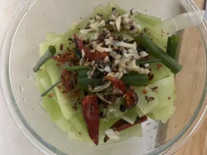 Scorched Celery Cabbage with Lettuce (Qiang Ban Wo Sun)