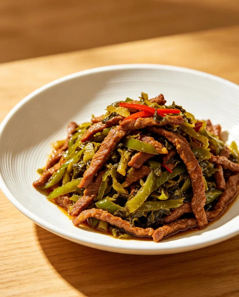 Pickled Mustard Greens with Shredded Beef