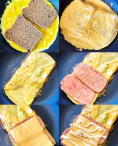 Cheese, Spam and Fried Egg Sandwich