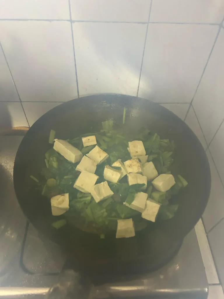 Braised Tofu with Beef and Baby Bok Choy