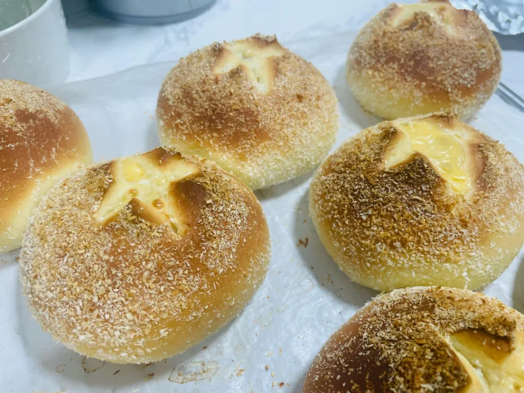 Cheesy Tuna Bread Rolls with Coconut Crust