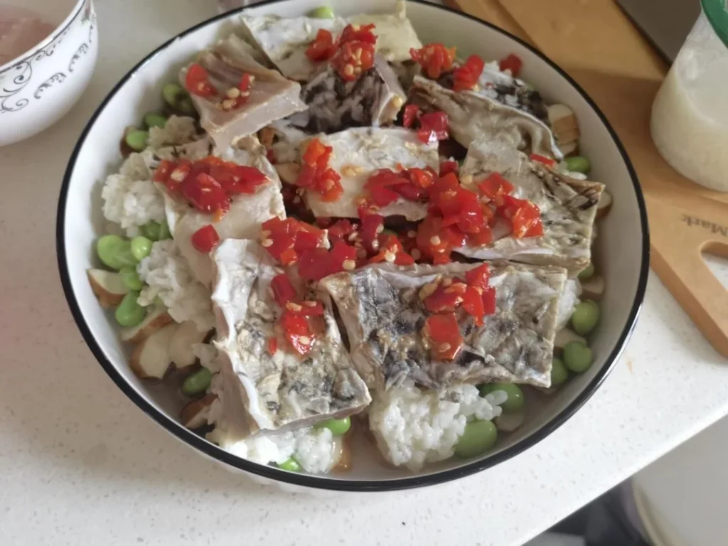 Steamed Dried Fish with Smoked Tofu and Rice Wine Lees