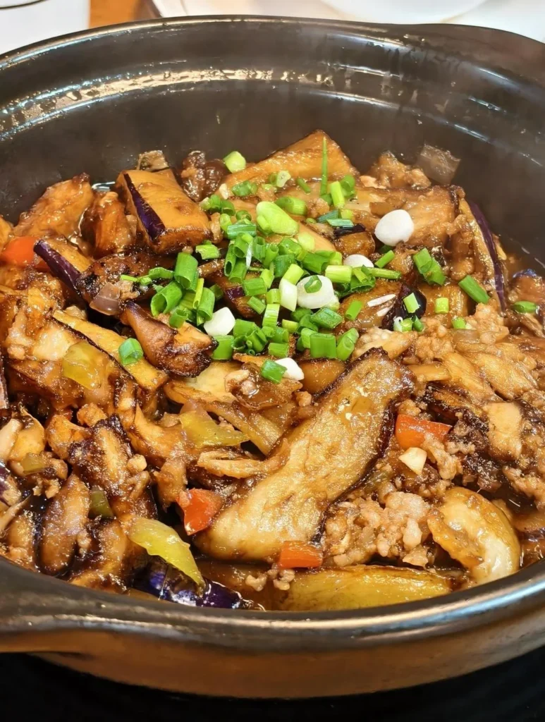 Salted Fish and Eggplant Clay Pot