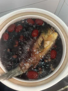 Crucian Carp, Black Bean and Peanut Soup