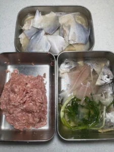 Pomfret Three Ways with Minced Pork