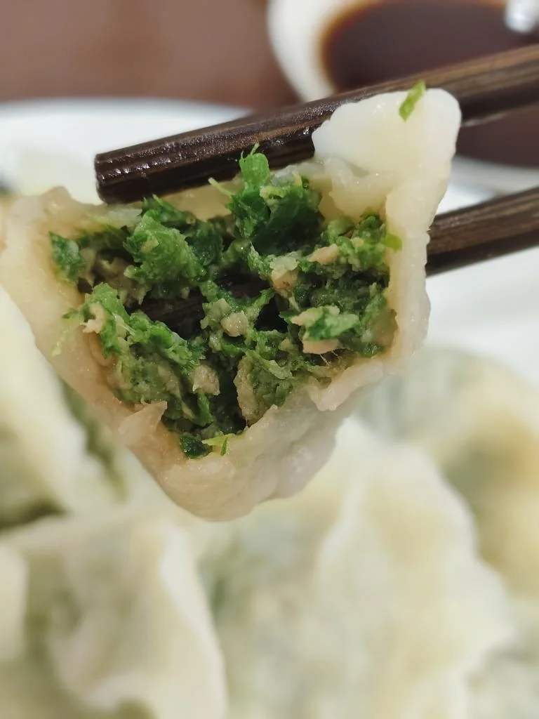Mulberry Shoot and Pork Dumplings
