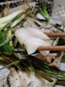 Roasted Halibut Head with Spring Onions