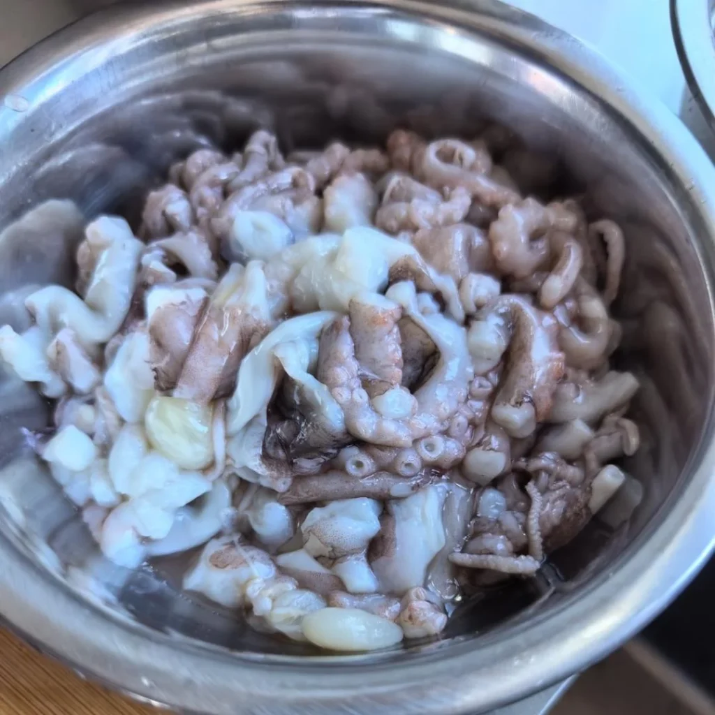 Stir-fried Octopus with Garlic Scapes