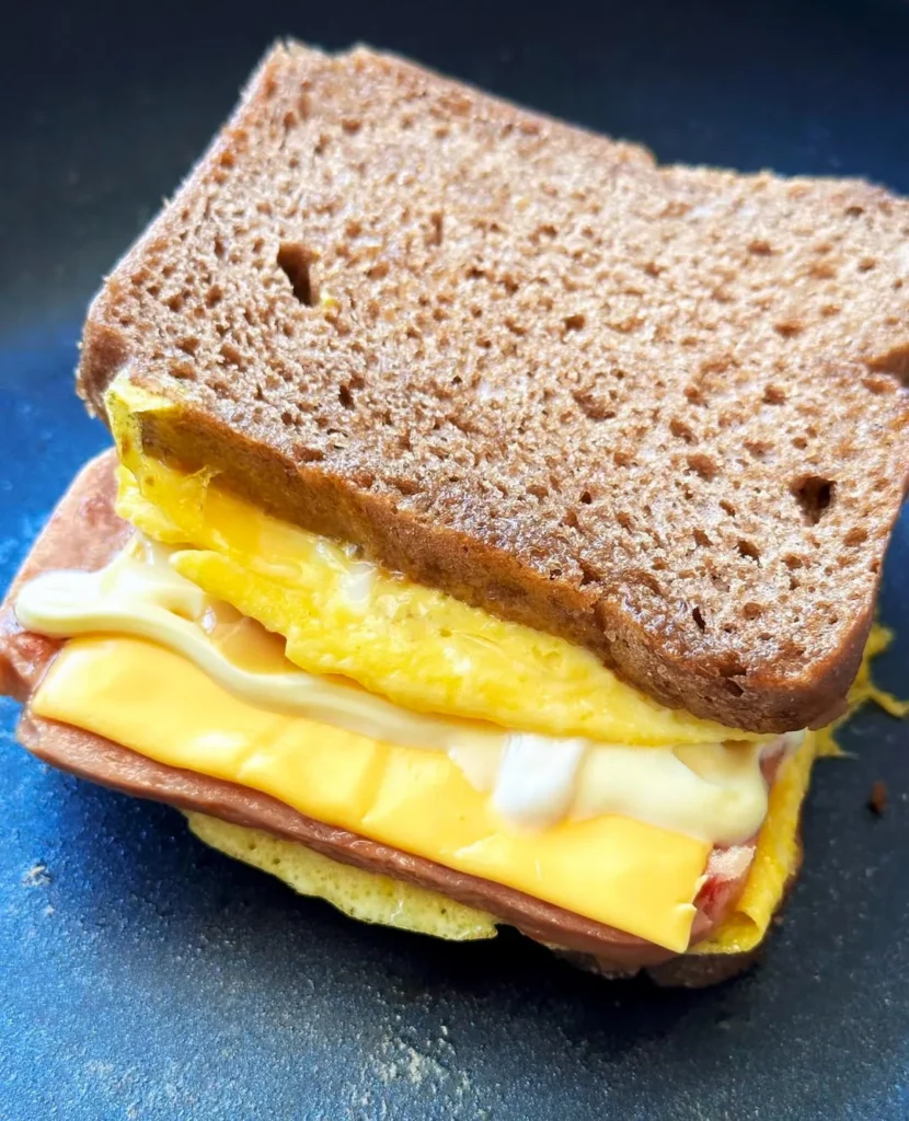 Cheese, Spam and Fried Egg Sandwich