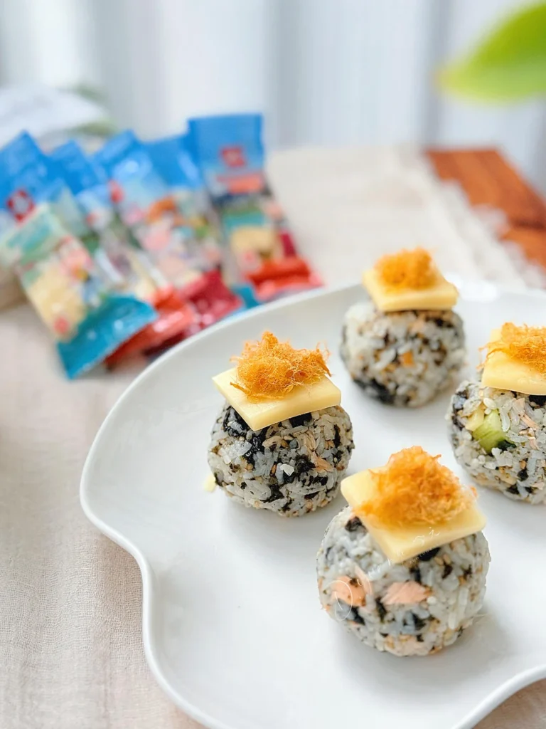 No-Fuss Breakfast Cheese Salmon Rice Balls ✨ Kids Devour Them