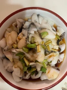 Snakehead Fish Fillets with Sizzling Scallion Oil