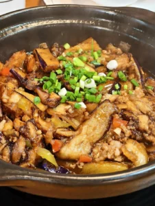 Salted Fish and Eggplant Clay Pot
