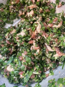 Chive and Pork & Scallion and Pork Potstickers