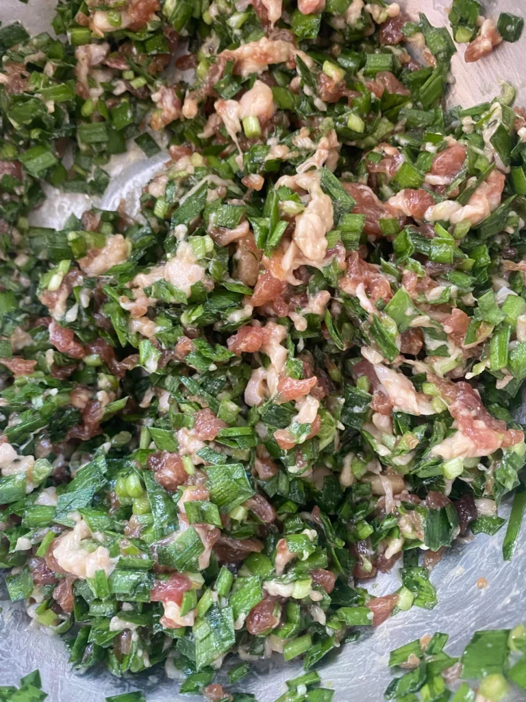 Chive and Pork & Scallion and Pork Potstickers