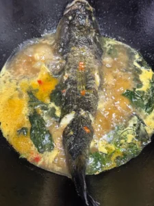 Marble Goby in Golden Broth with Perilla