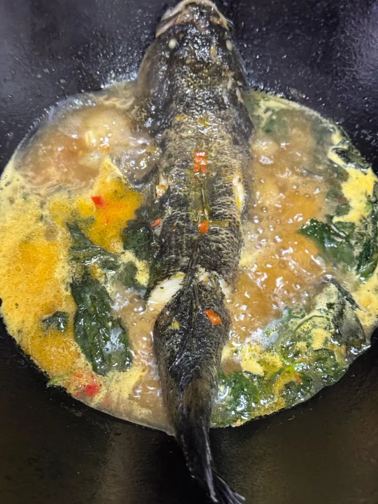Marble Goby in Golden Broth with Perilla