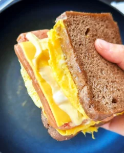 Cheese, Spam and Fried Egg Sandwich