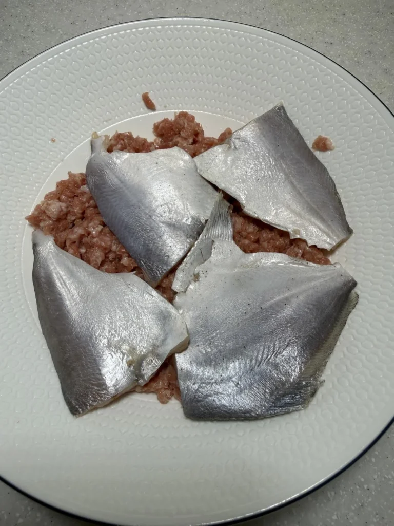Pomfret Three Ways with Minced Pork
