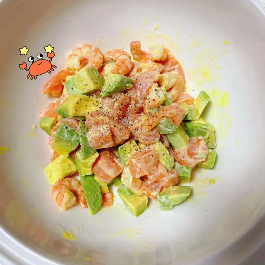 Salmon & Avocado Mustard Mayo Salad