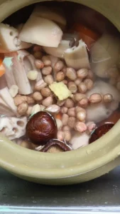 Pork Bone and Lotus Root Soup with Sliced Braised Pork Belly