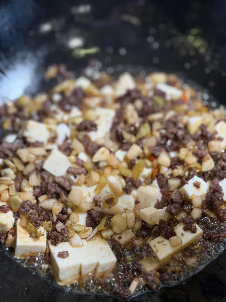 Spicy Kimchi Beef with Silken Tofu