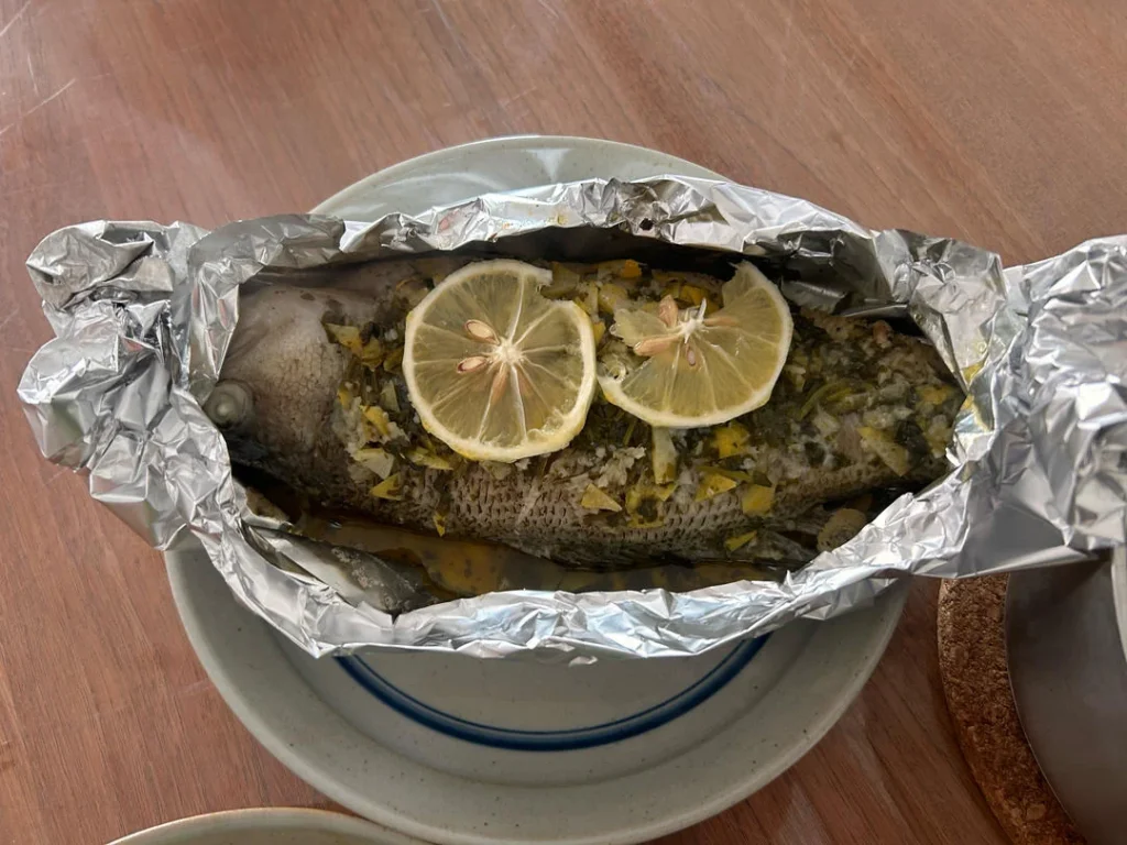 Garlic Lemon Roasted Sea Bass