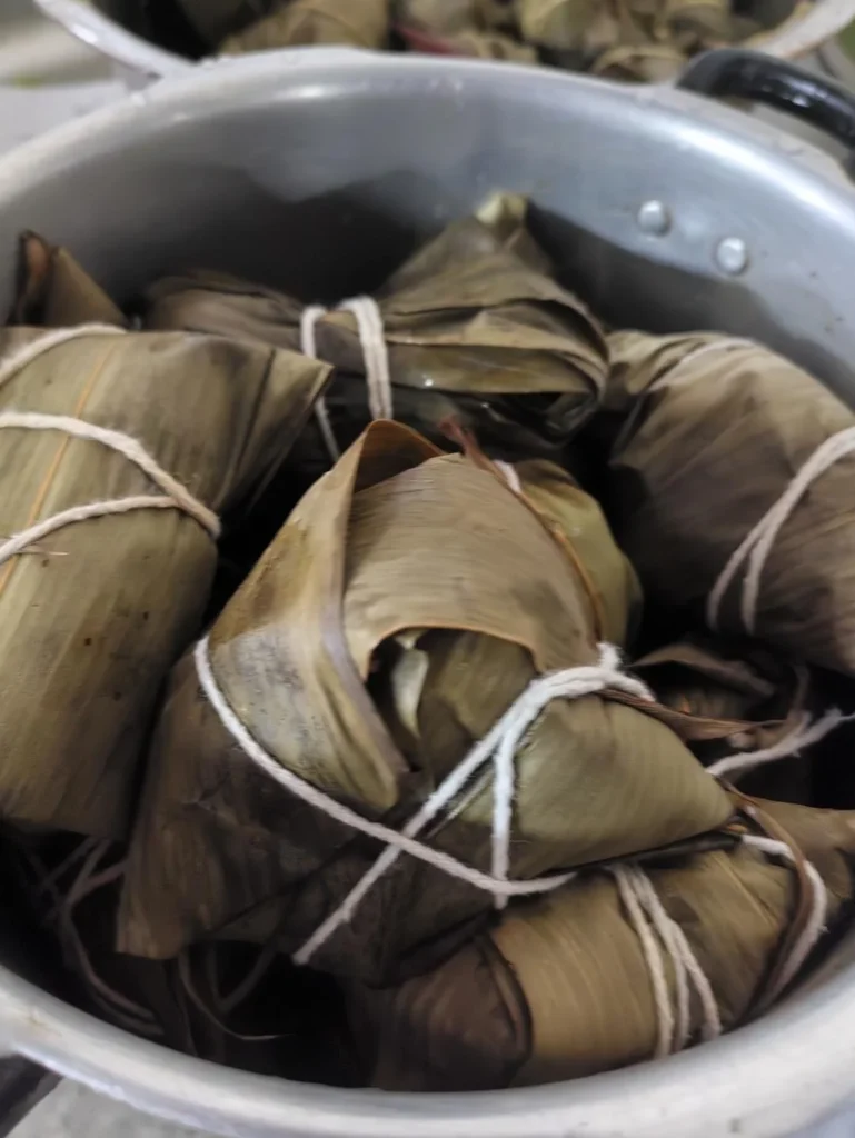 Chicken and Sausage Zongzi (Sticky Rice Dumplings)
