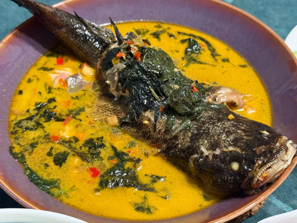 Marble Goby in Golden Broth with Perilla