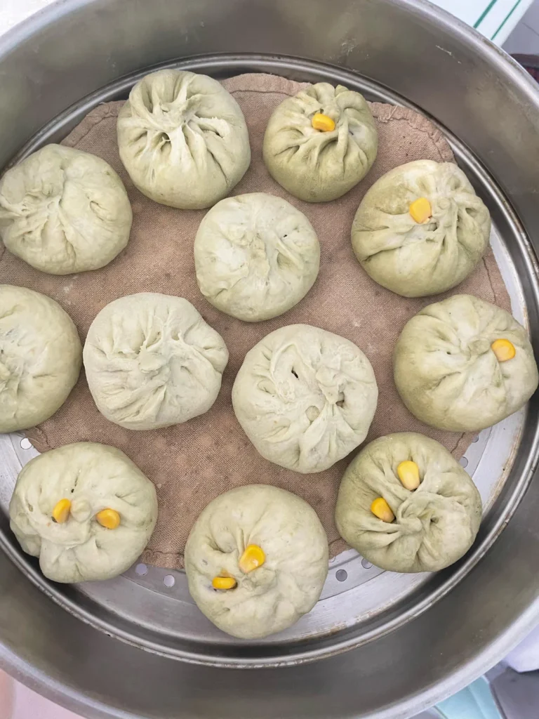 Cabbage, Pork & Corn Steamed Buns