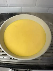 Steamed Egg Custard with Morel Mushrooms and Shrimp Paste