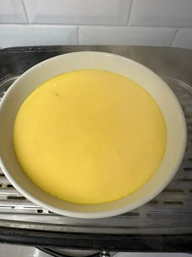 Steamed Egg Custard with Morel Mushrooms and Shrimp Paste