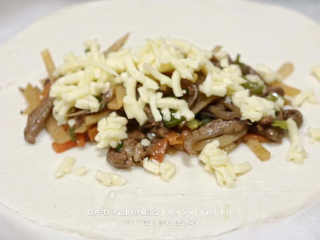 Lazy Potato Beef Cheese Rolls (with Scallion Pancake Wraps)
