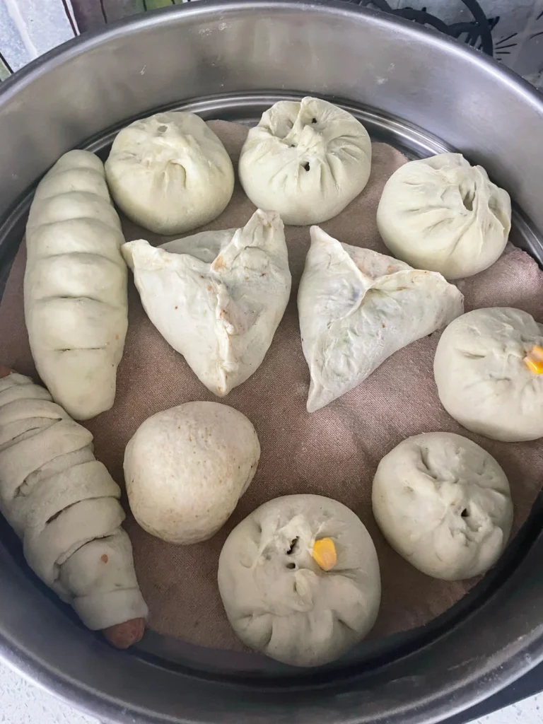 Cabbage, Pork & Corn Steamed Buns