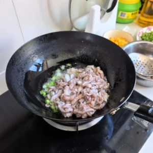Stir-fried Octopus with Garlic Scapes