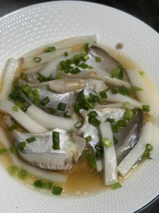 Pomfret Three Ways with Minced Pork