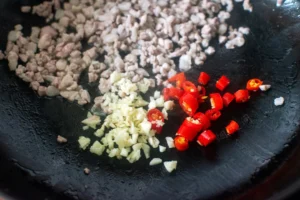 Stir-Fried Zucchini with Egg and Minced Pork