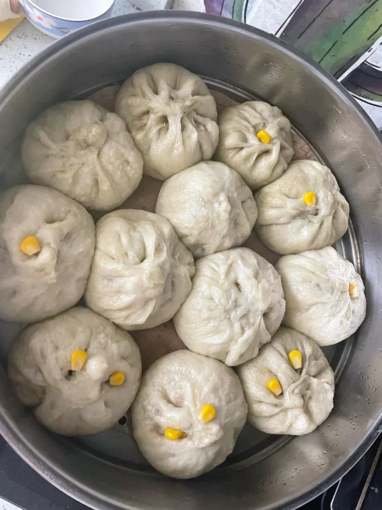 Cabbage, Pork & Corn Steamed Buns