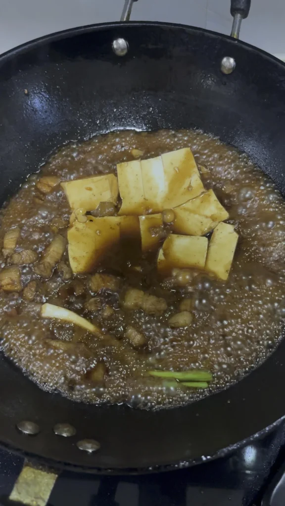 Braised Pork Belly and Tofu Clay Pot