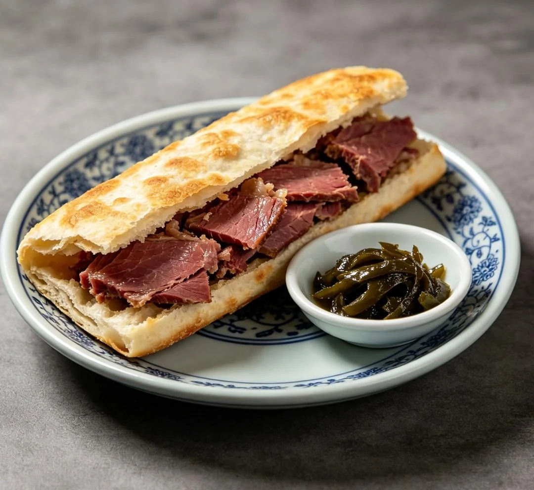 Chinese Pork Flatbread (Zhu Rou Huo Shao)