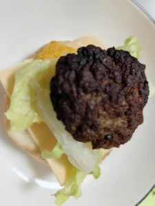 Beef Patty, Shrimp Cutlet & Cheese Burger