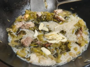 Classic Braised Pork Ribs with Pickled Mustard Greens and Glass Noodles